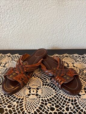 Frye Jayce Brown Leather Huarache Sandals